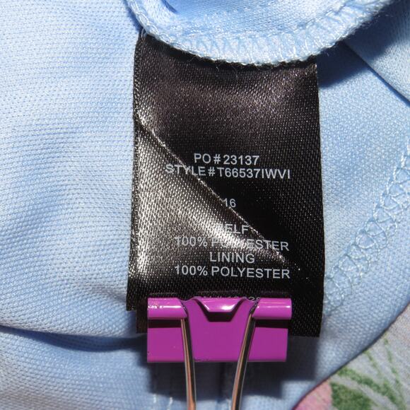 Trixxi Girl Blue Floral Print Chiffon Flutter Sleeve Girls Spring Dress - Picture 6 of 7